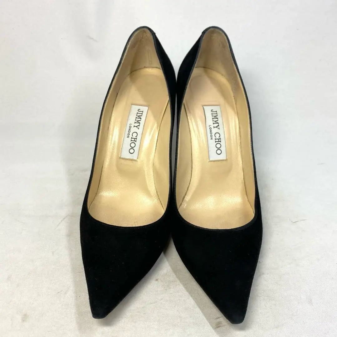 Jimmy Choo Size notation "37 1/2" Approximately 23.5-24 Black suede