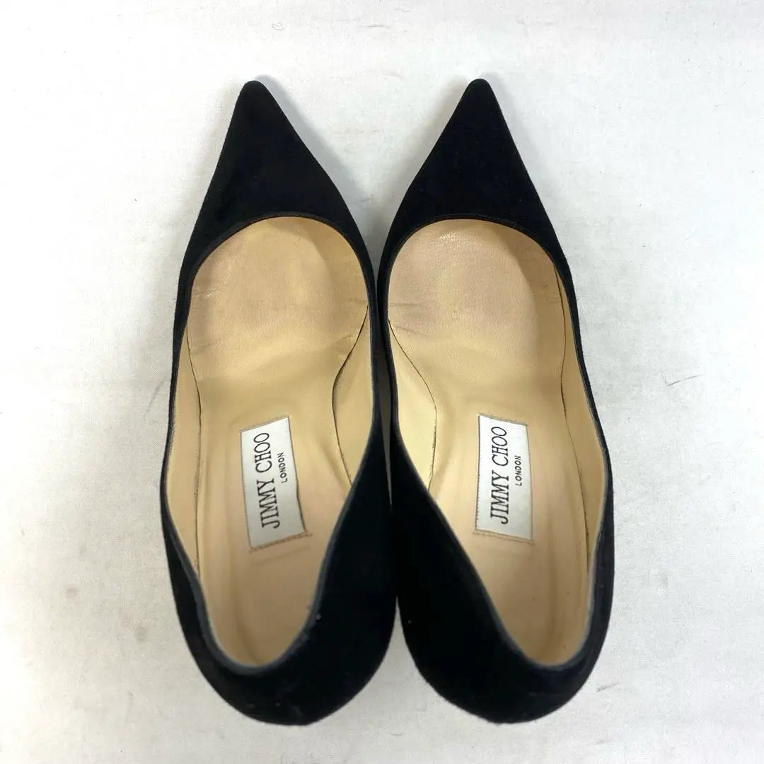 Jimmy Choo Size notation "37 1/2" Approximately 23.5-24 Black suede