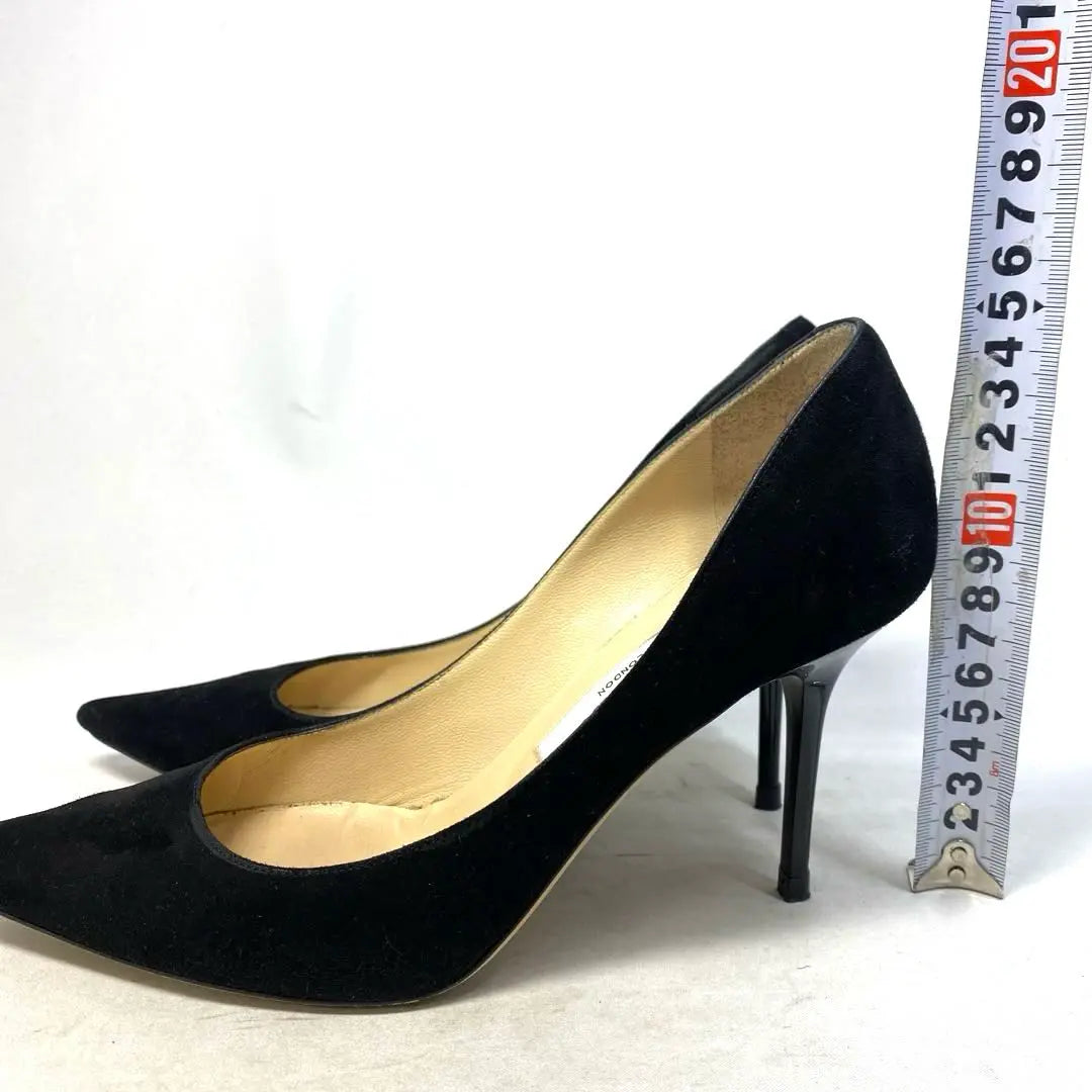 Jimmy Choo Size notation "37 1/2" Approximately 23.5-24 Black suede