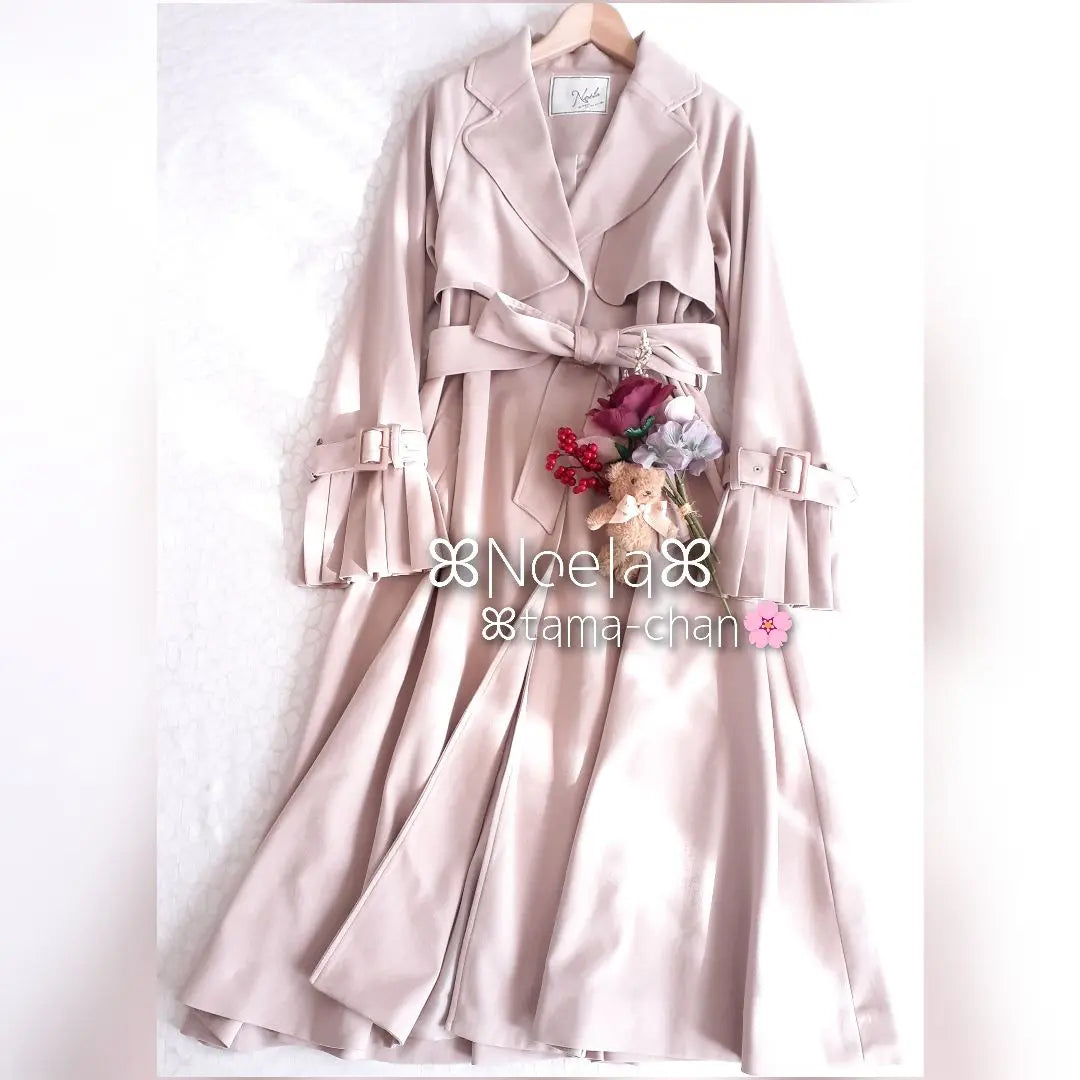 Exclusive/Good Condition Noela Sleeve Pleated Gown Trench/Pink Beige