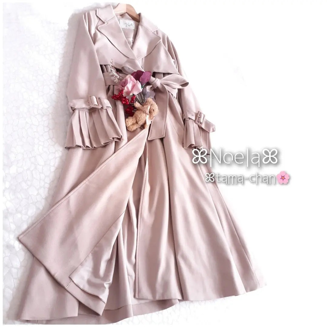 Exclusive/Good Condition Noela Sleeve Pleated Gown Trench/Pink Beige