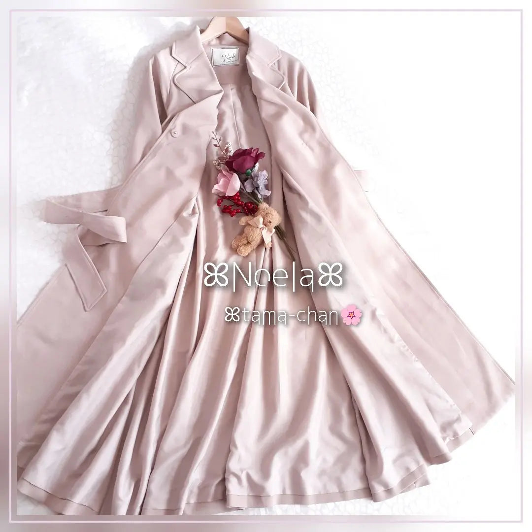 Exclusive/Good Condition Noela Sleeve Pleated Gown Trench/Pink Beige