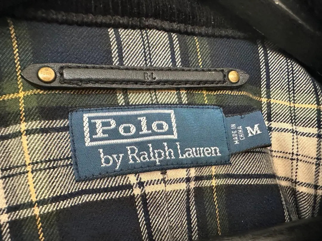 Chaqueta de cuero súper especial de los años 90 de Polo Ralph Lauren, talla M, color negro