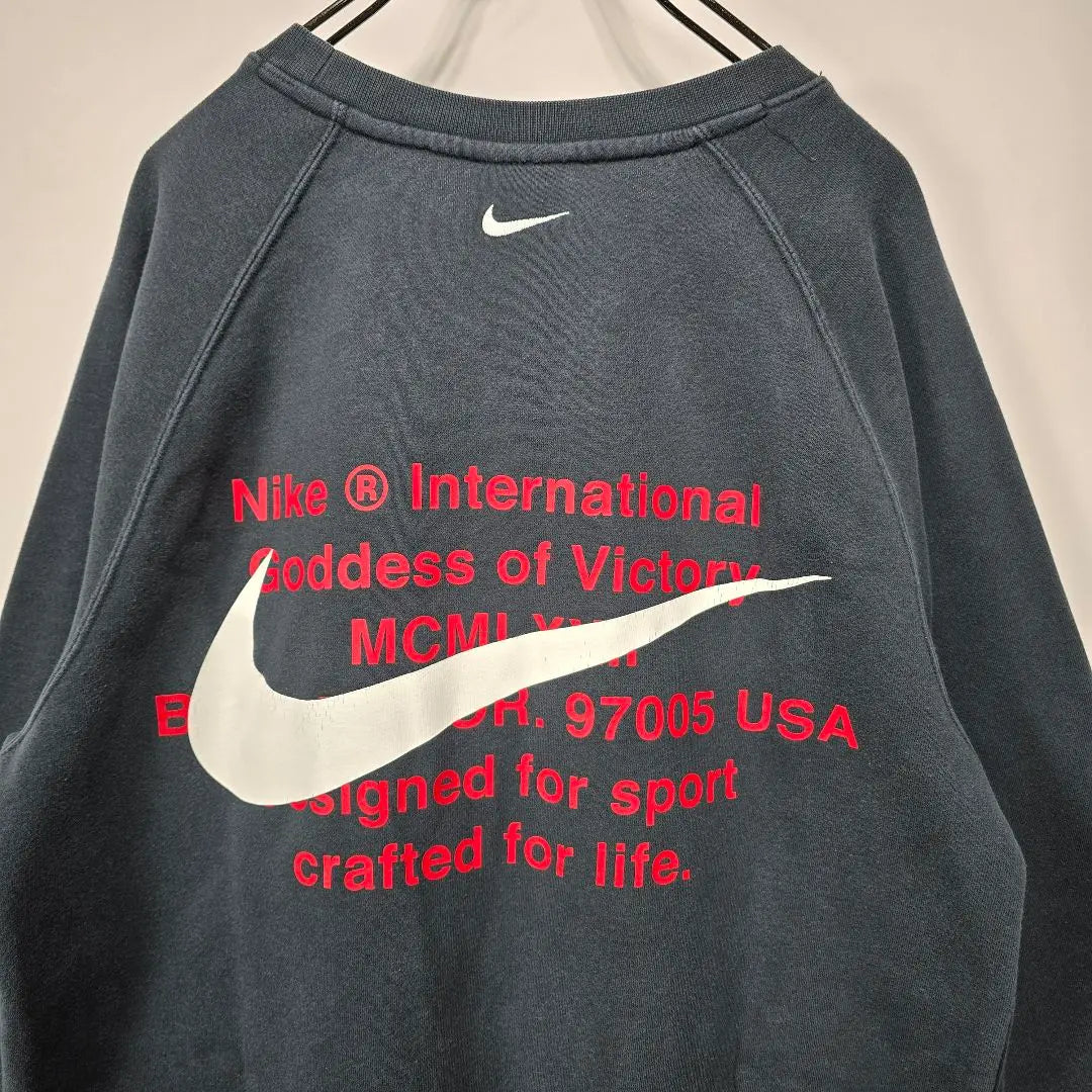 NIKE French Terry Sweatshirt S Embroidered Logo Back Logo Old clothes