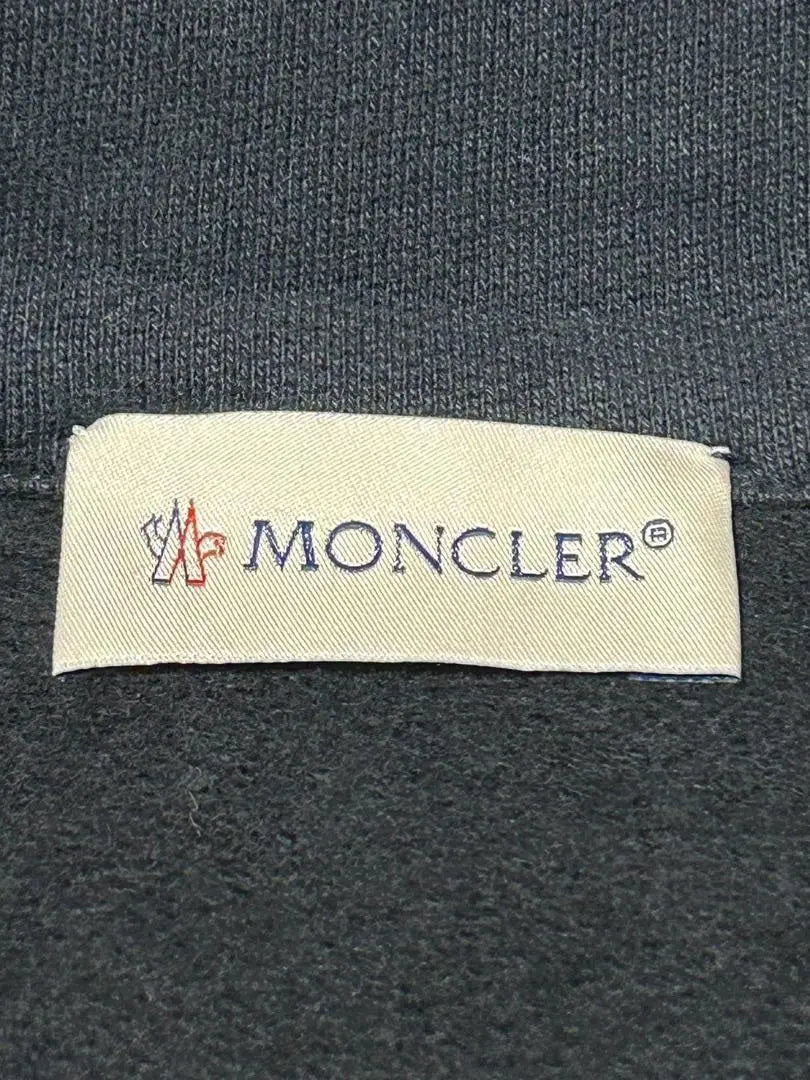 [Nueva y sin usar] Sudadera con capucha y cremallera con logotipo doble MONCLER L Color azul marino