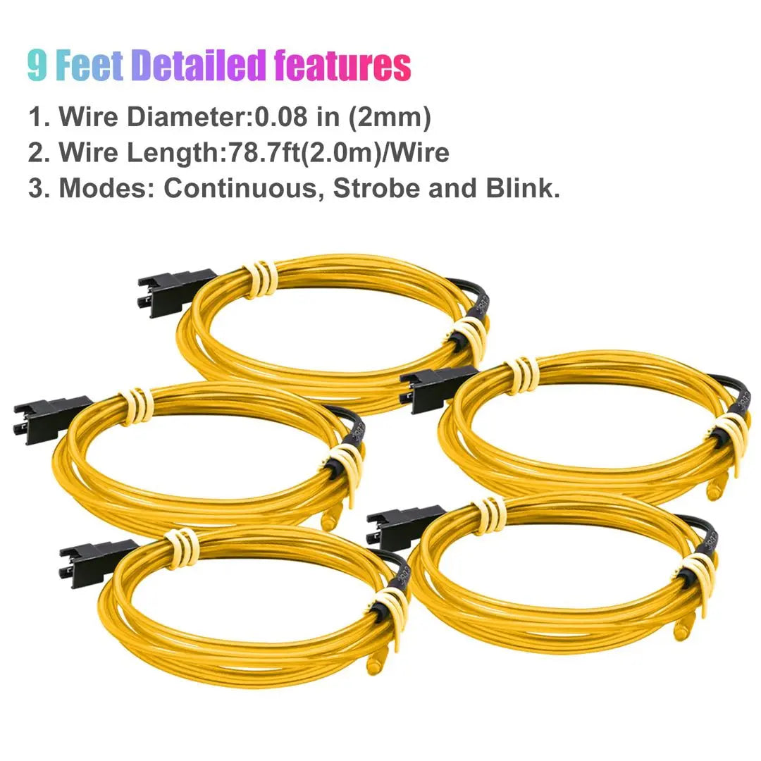 [Yellow] EL Wire Neon Wire Electrolum Nessence EL Lighting