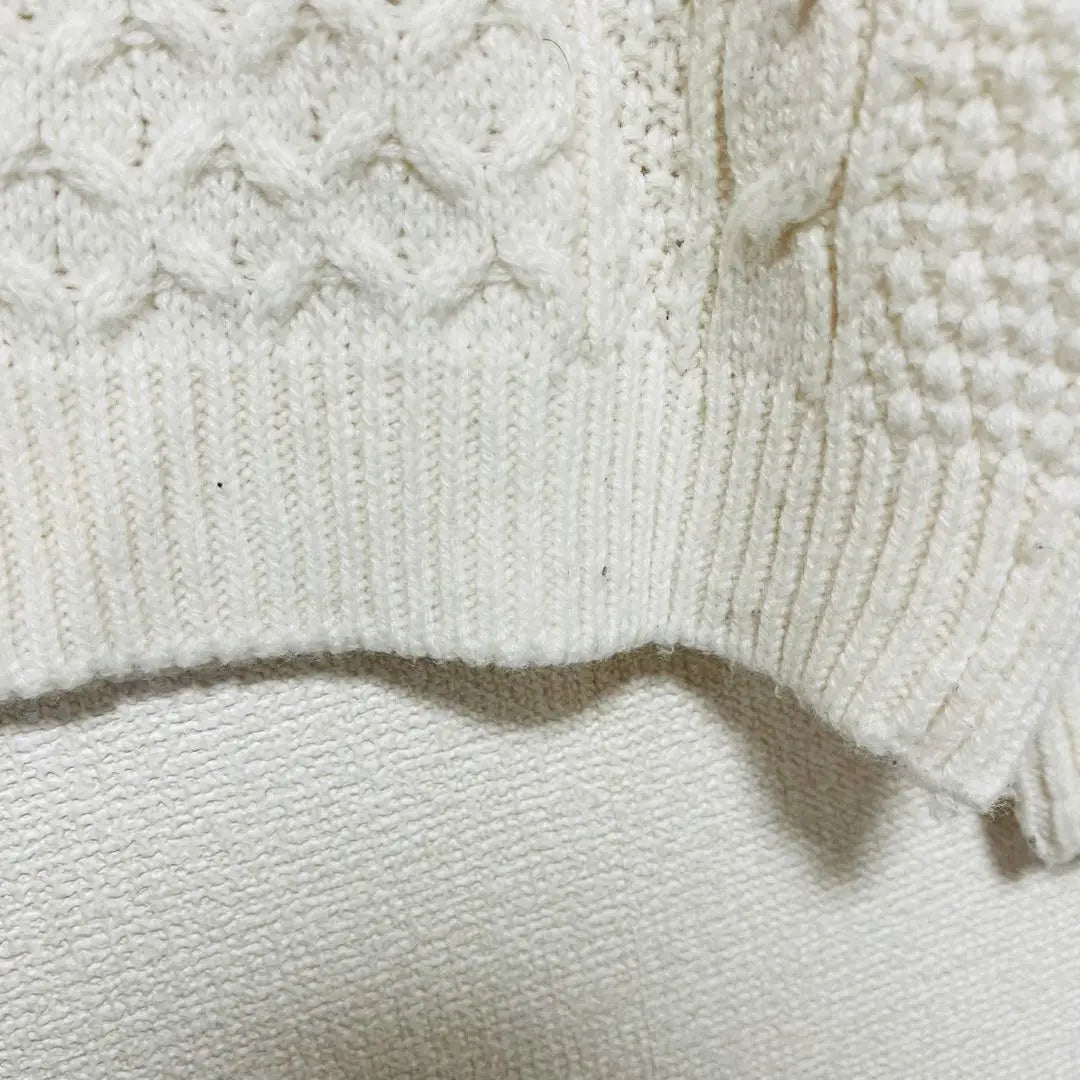 Ready at work cable knit sweater white A0651 | Ready at Work ケーブルニットセーター ホワイト a0651