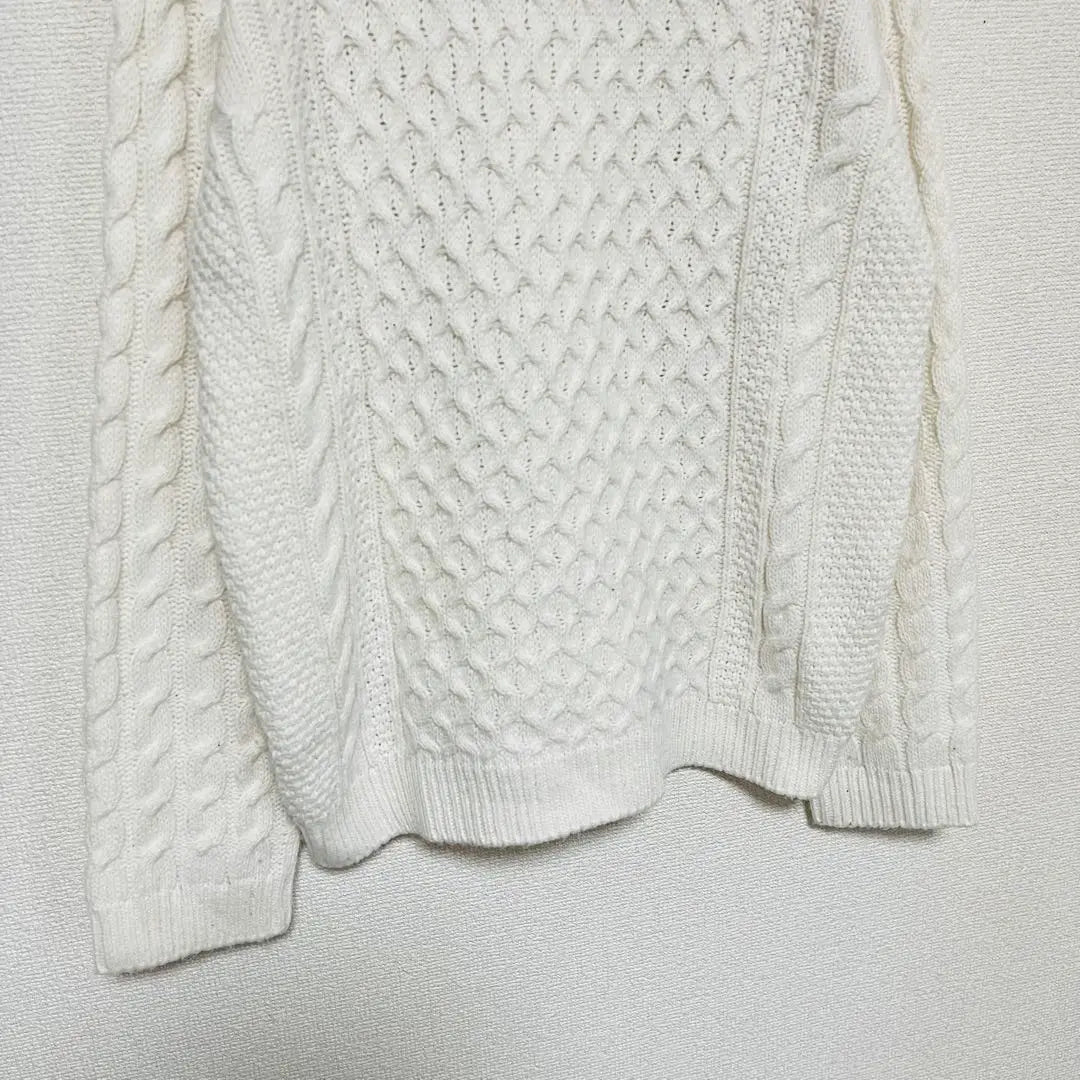 Ready at work cable knit sweater white A0651 | Ready at Work ケーブルニットセーター ホワイト a0651