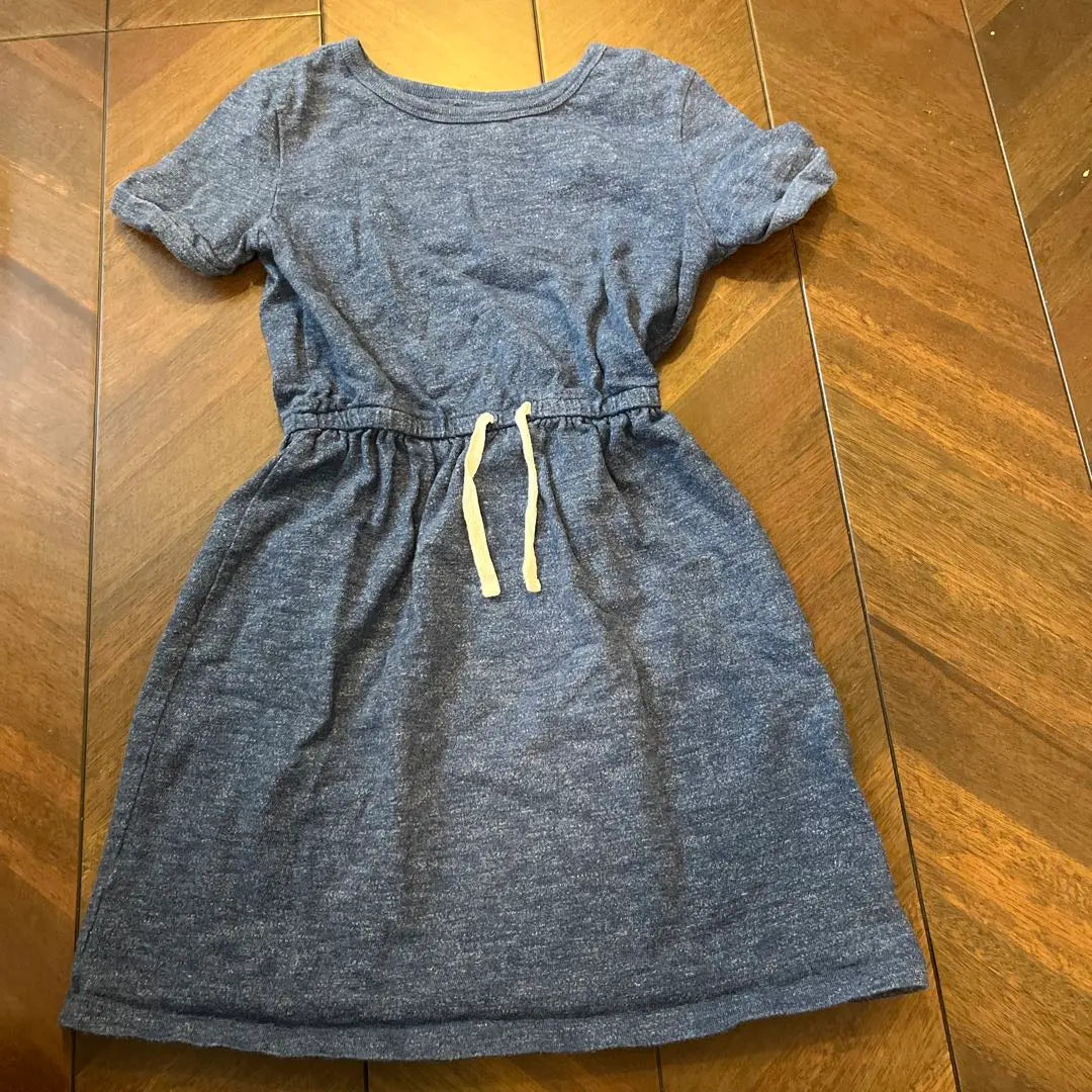 Vestido de manga corta GAP KIDS Talla M azul oscuro 130 Material deportivo | GAP KIDS 半袖ワンピース Mサイズ ダークブルー 130 スウェット素材