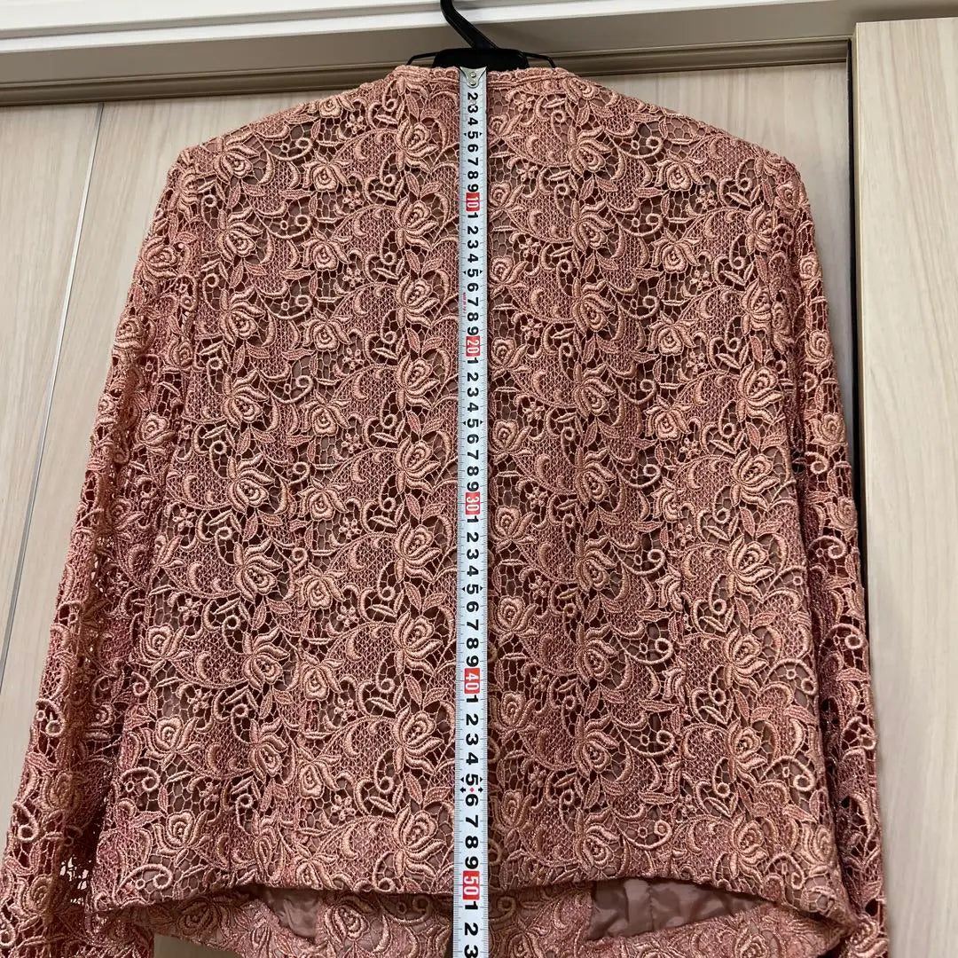 MF Marfuji Maruto Chaqueta Sin Color De Encaje Rosa Talla M | mf マルフジ 丸藤 ピンク レース ノーカラージャケット Mサイズ