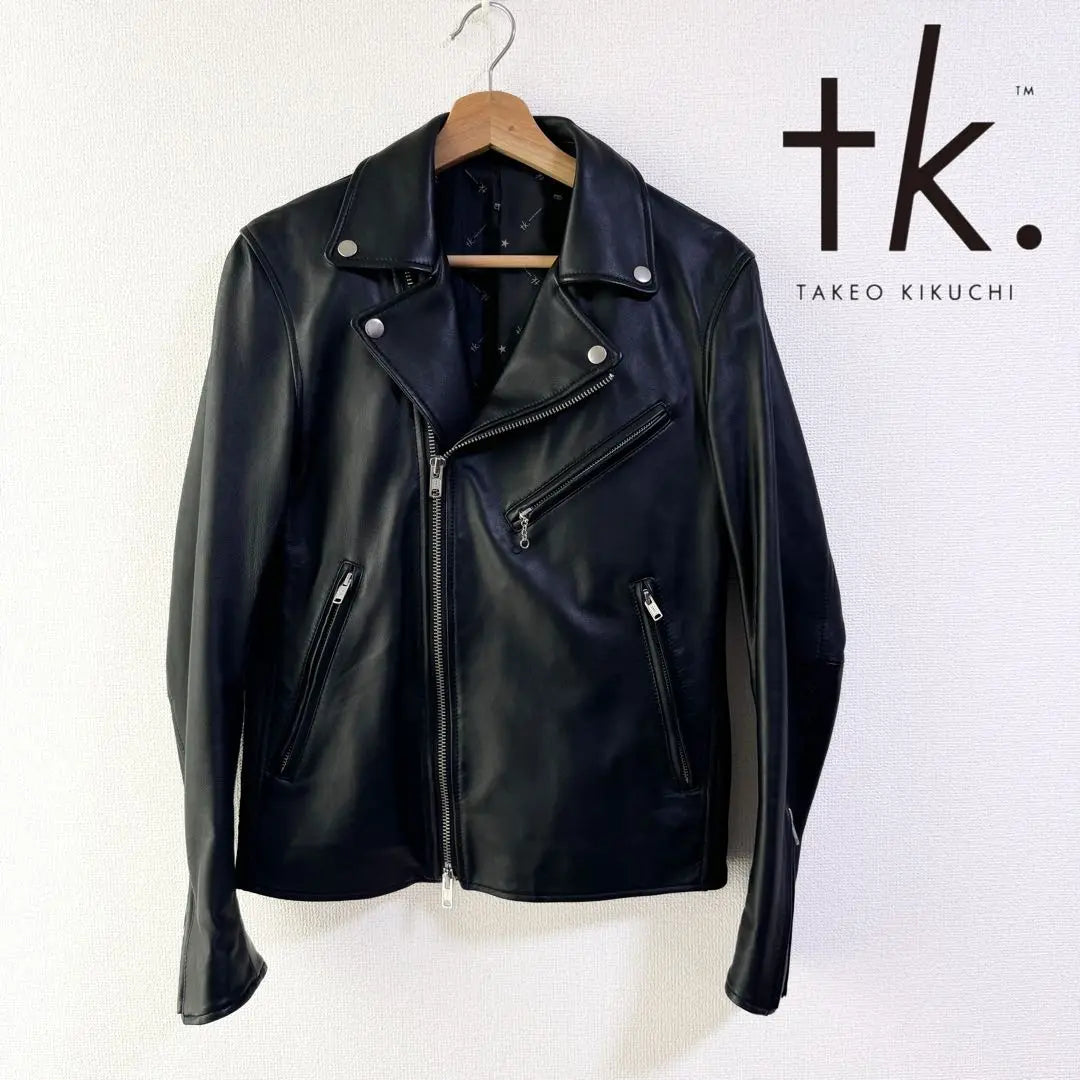 TAKEO KIKUCHI Men's M Sheepskin Leather Jacket Riders