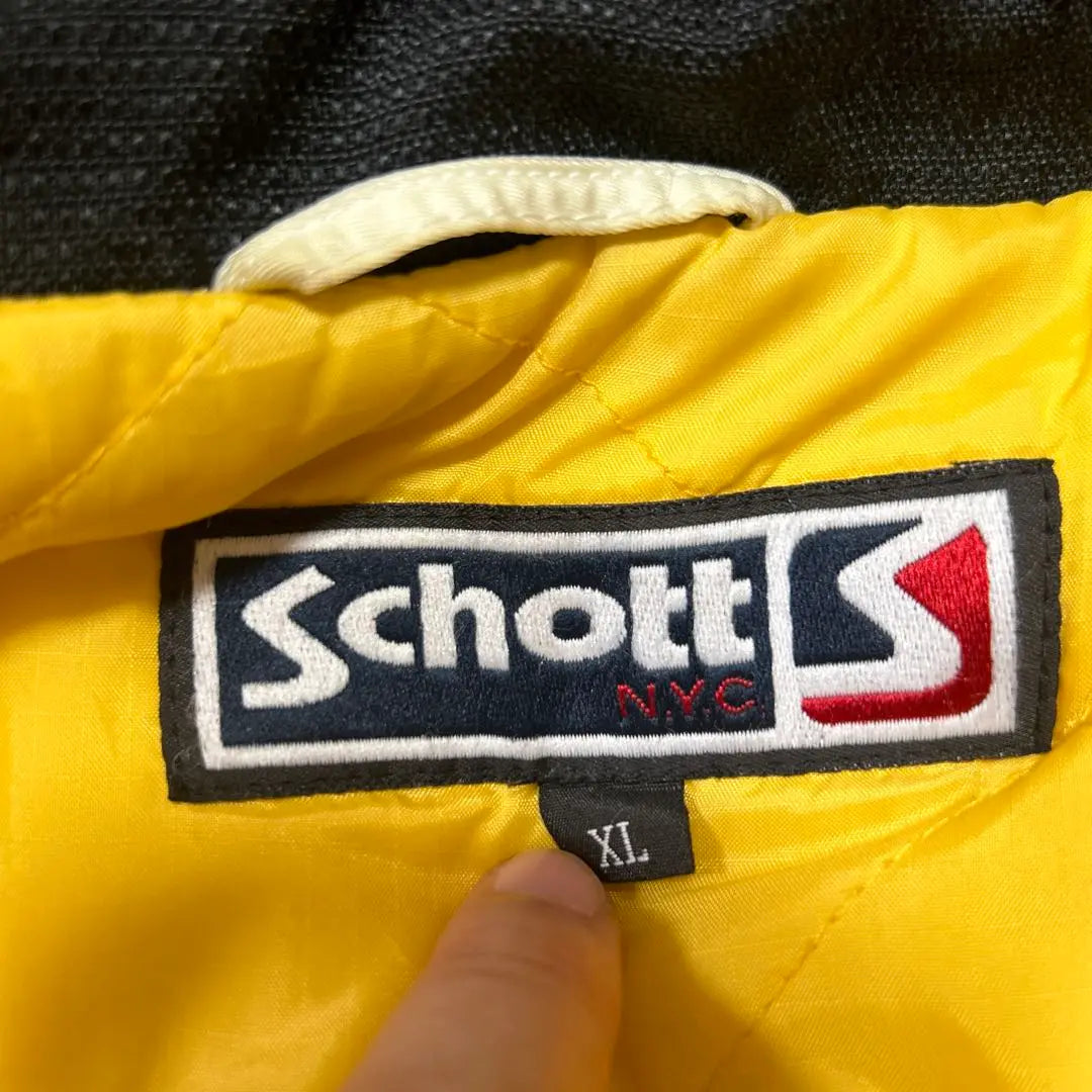 [☆ Outstanding stylish feeling ☆] Schott Down Jacket XL White Difficult to obtain one point | 【☆お洒落感抜群☆】SCHOTT ダウンジャケット XL 白 入手困難 一点物