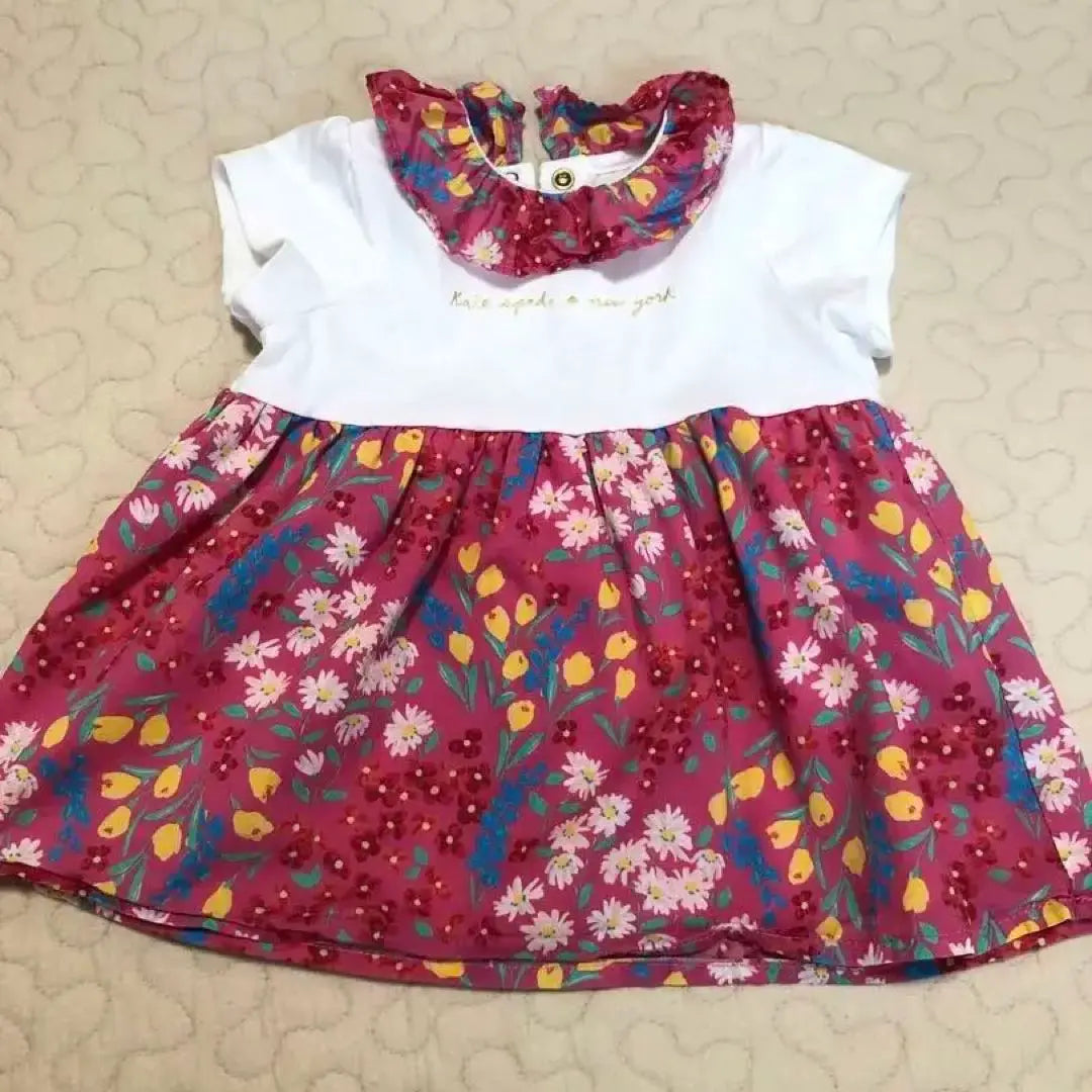 [Super beautiful condition] Kate spade flower pattern pink dress set 70cm