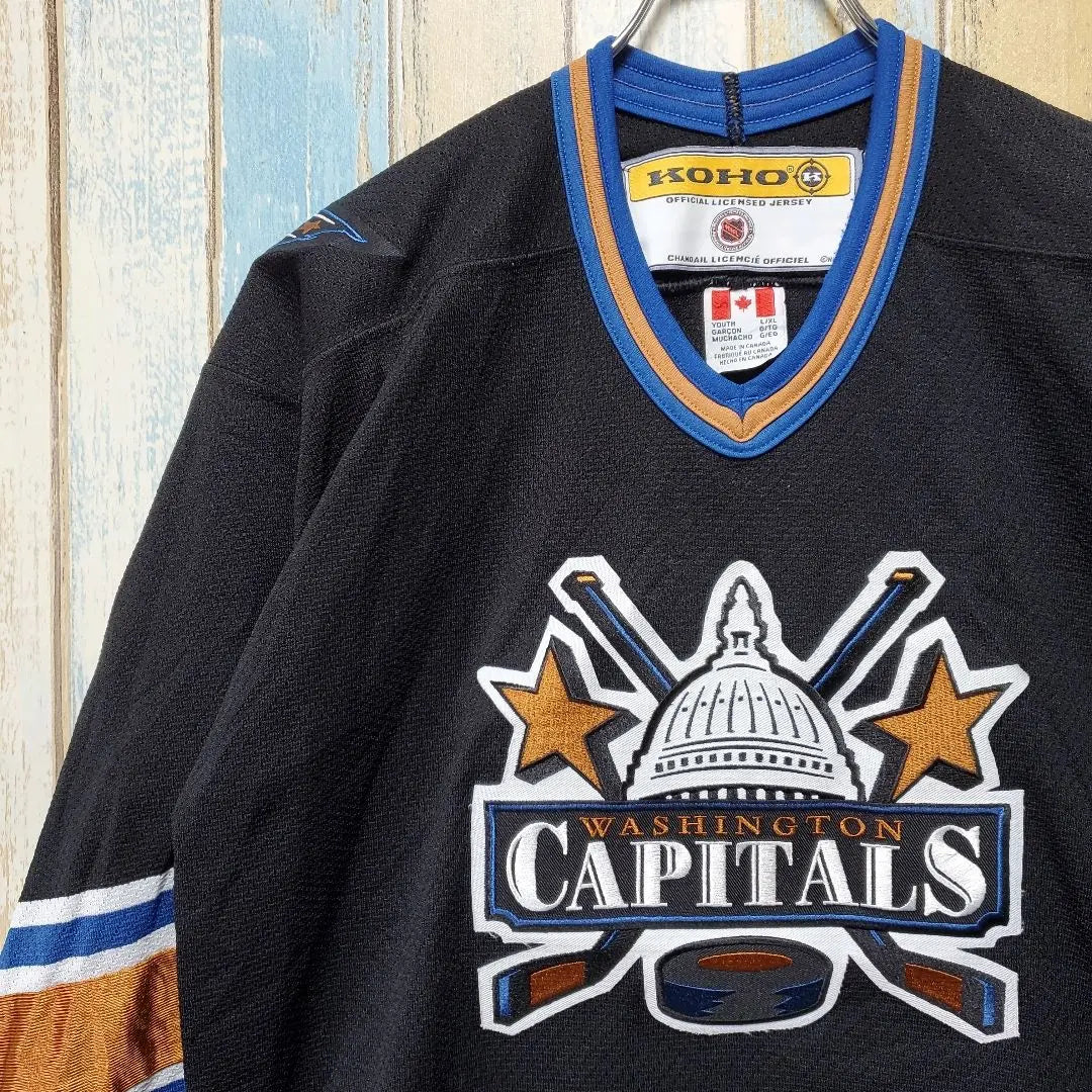 219☆KOHO☆NHL Capitals☆Game Shirt☆Team Logo Embroidery☆Made in Canada