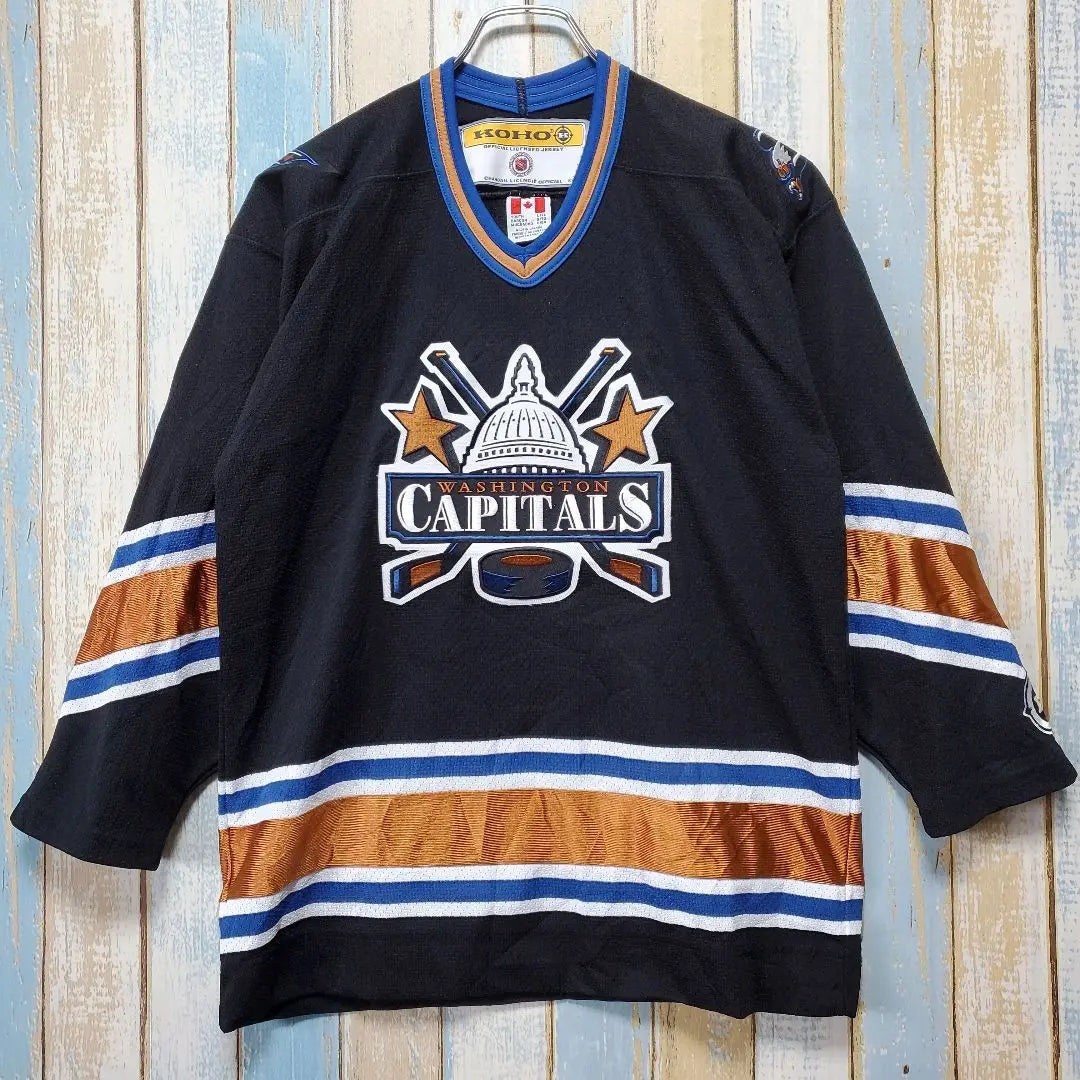 219☆KOHO☆NHL Capitals☆Game Shirt☆Team Logo Embroidery☆Made in Canada