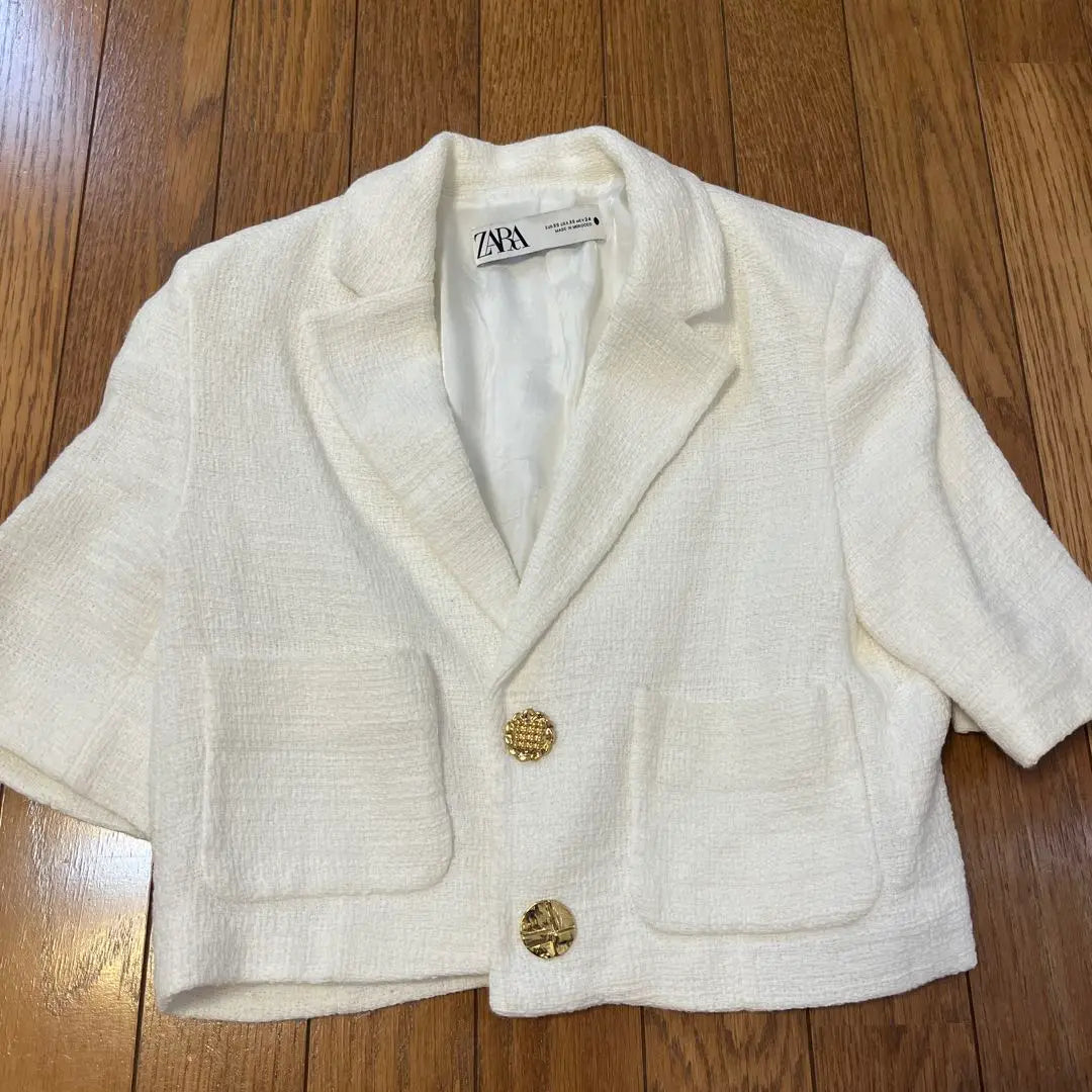 ZARA Tweed Jacket XS White