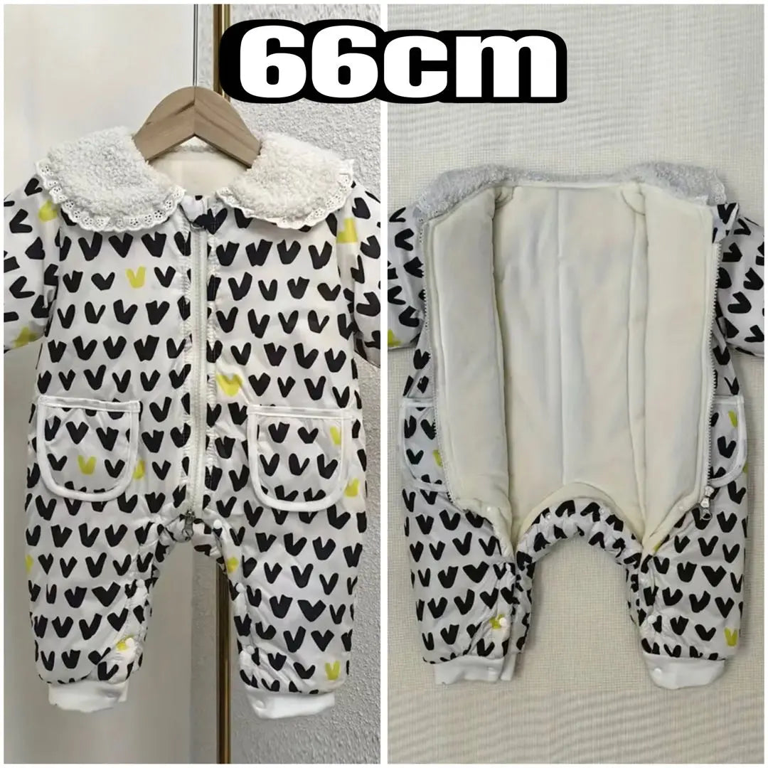 Heart pattern romper 66cm 3-6 months perfect for fall and winter