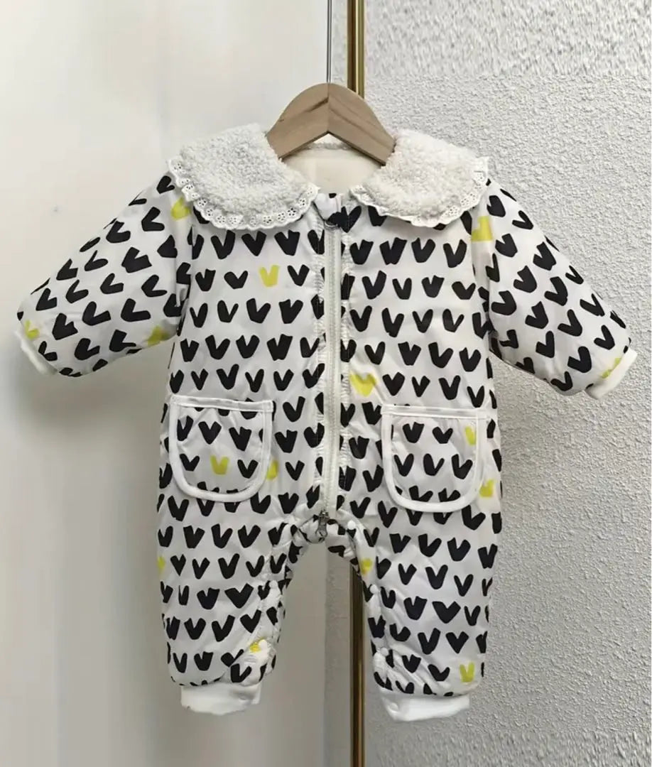 Mono con estampado de corazones, 66 cm, 3-6 meses, perfecto para otoño e invierno