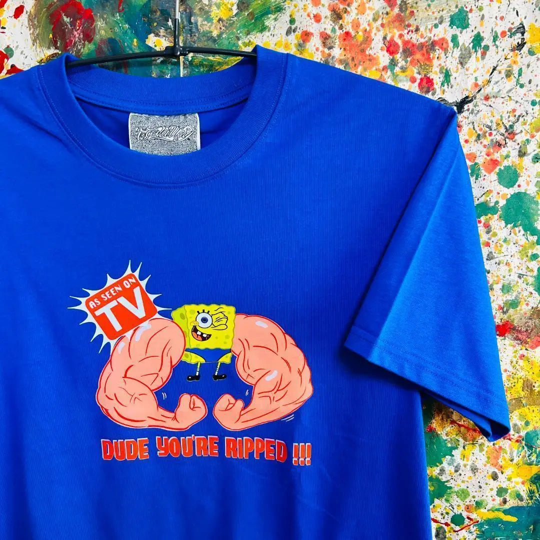 Camiseta de Bob Esponja de manga corta para hombre, entrenamiento sexual, gimnasio, musculación