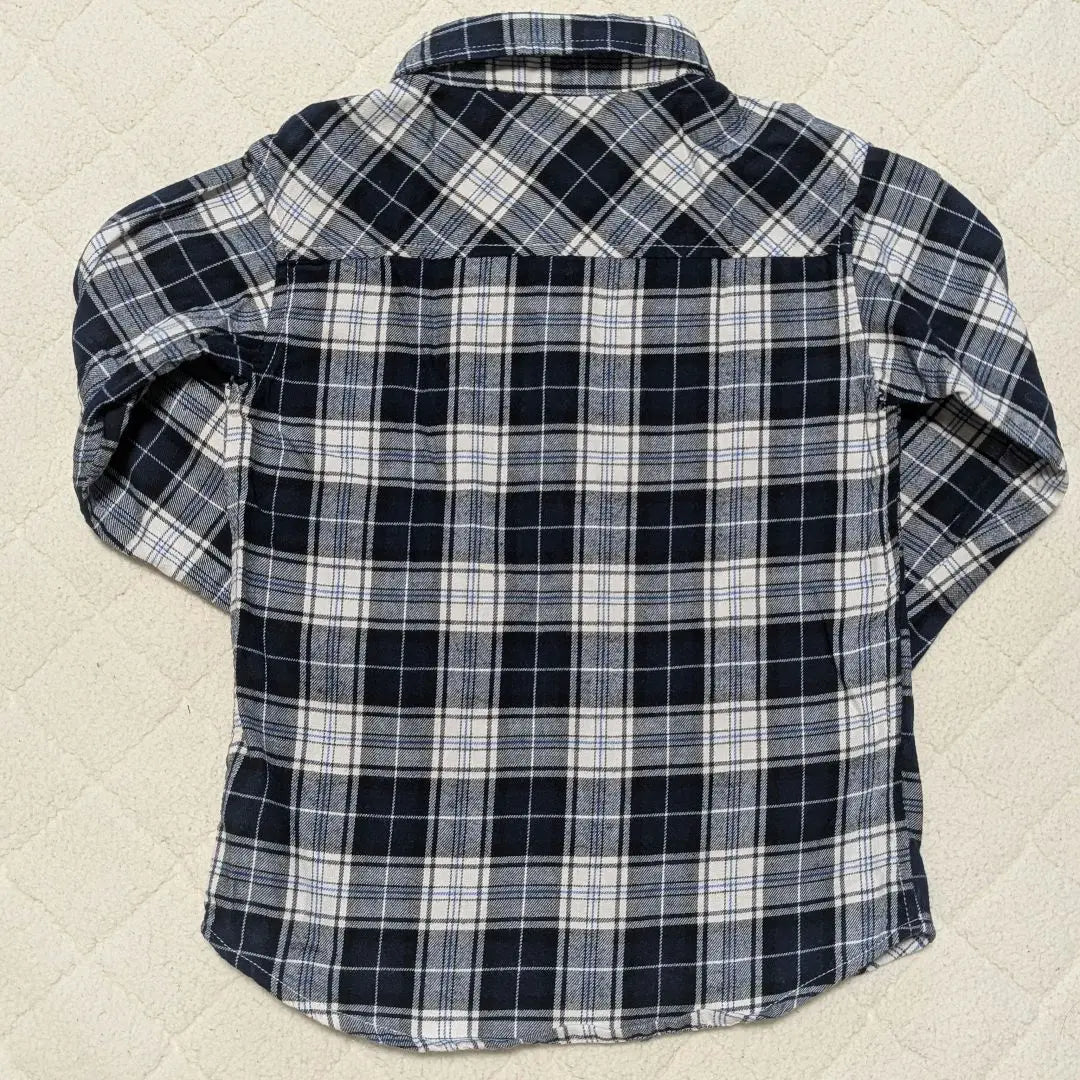 KOE☆100cm☆Long-sleeved shirt☆Navy check☆Spring clothes Autumn clothes Winter clothes☆