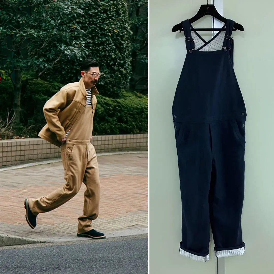 〓SON OF THE CHEESE〓 Dark blue WOOL overalls