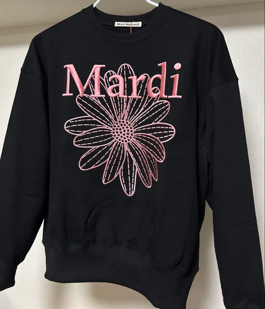 Mardi Black Pink Embroidery Sweatshirt Sweatshirt Mardi Mekurdi New Long Sleeve