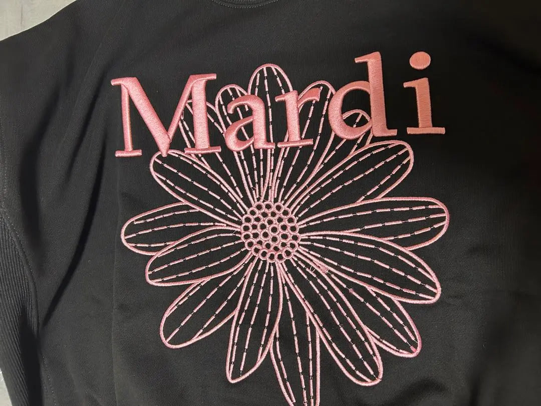 Mardi Black Pink Embroidery Sweatshirt Sweatshirt Mardi Mekurdi New Long Sleeve