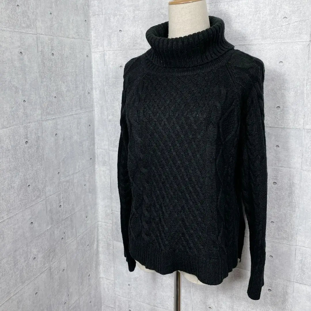 BACK NUMBER Turtle neck knit 〚Size feeling〛 black sweater | BACK NUMBER タートルネックニット〚サイズ感М〛ブラック セーター