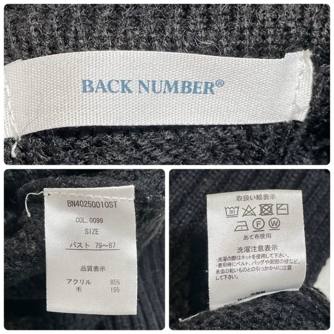 BACK NUMBER Turtle neck knit 〚Size feeling〛 black sweater | BACK NUMBER タートルネックニット〚サイズ感М〛ブラック セーター