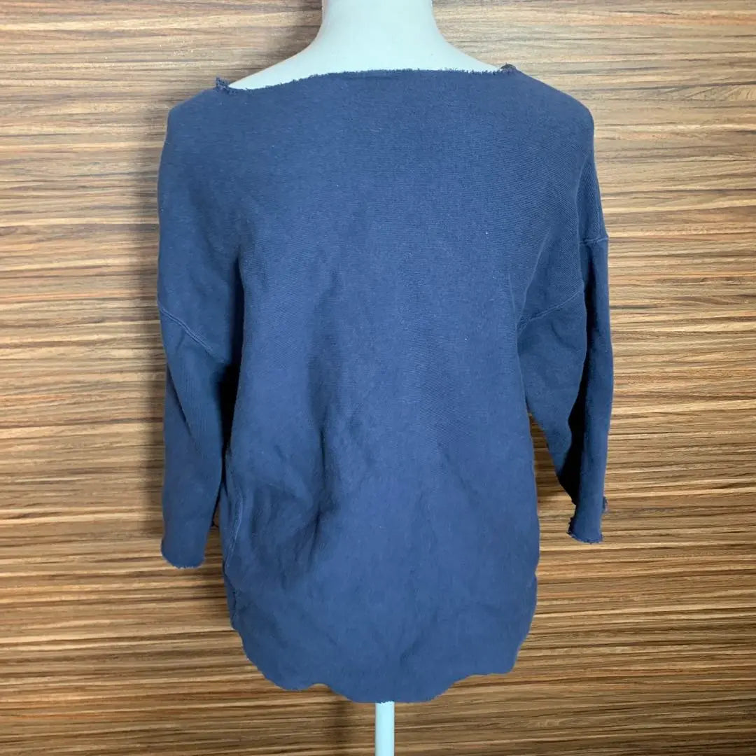 champion knit T-shirt size M navy navy women's 7/4 length