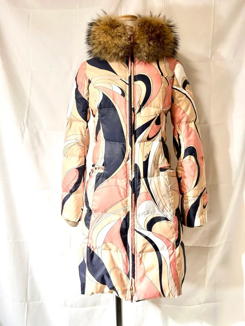 Rady fur coat, one size fits all, lady, pink, beige, navy blue, pattern [143]