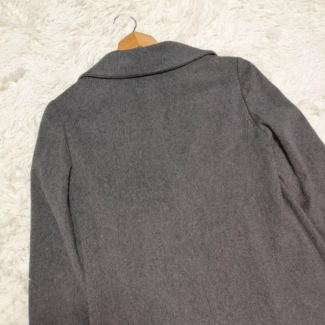 Gallievey Long Coat 100% Cashmere Stand Collar Gray