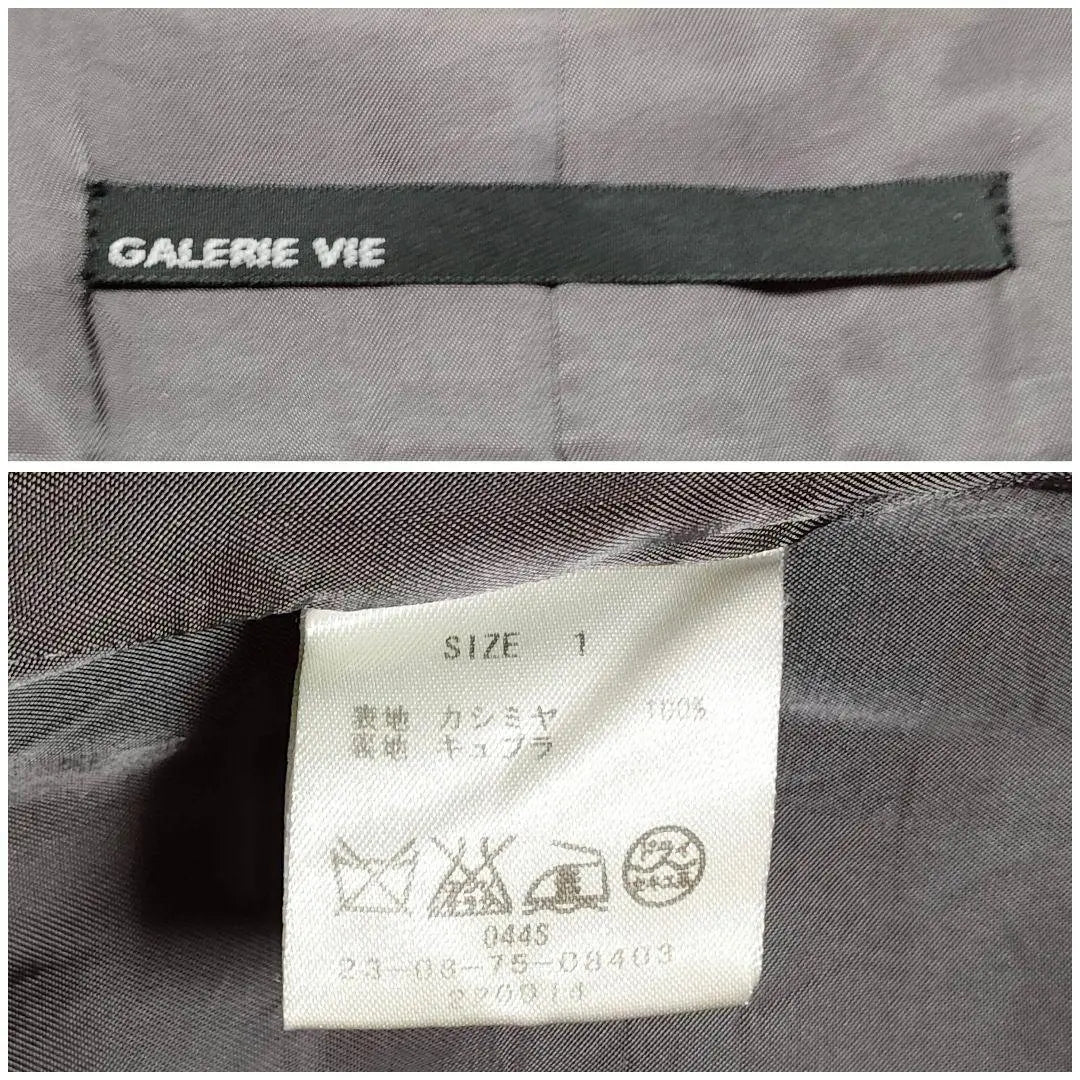 Gallievey Long Coat 100% Cashmere Stand Collar Gray