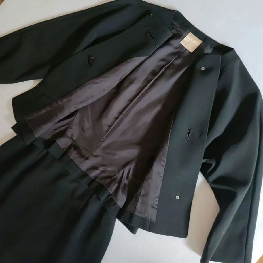 ★Good condition★ World Suceso Suit Setup 100% Wool 38M Black