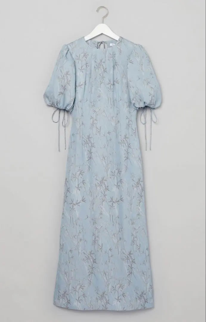 FRAY I.D Light blue floral puff sleeve long dress 1