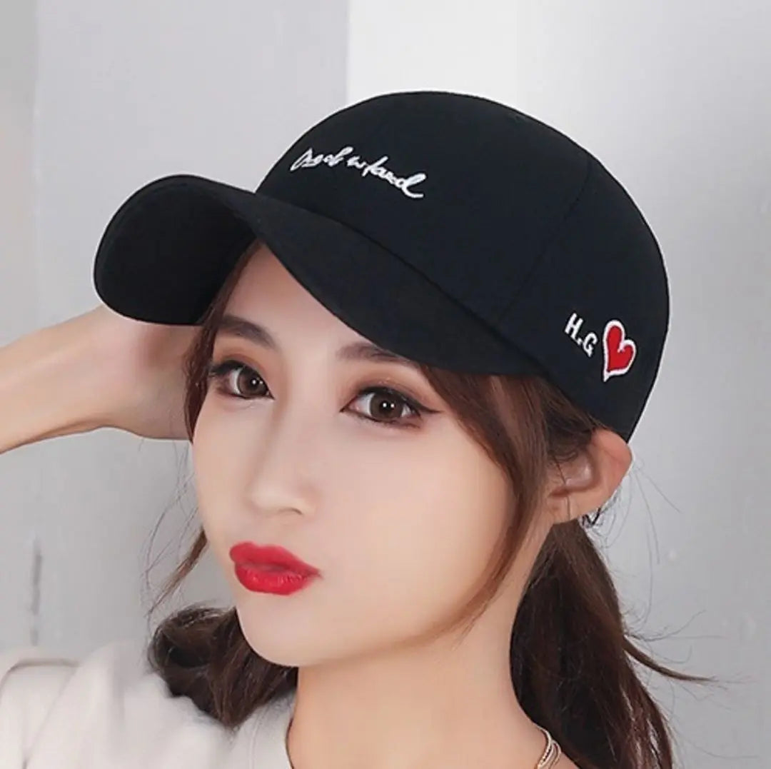 ♦w228 Black Hat Unisex Black Trend Cap Korean Logo