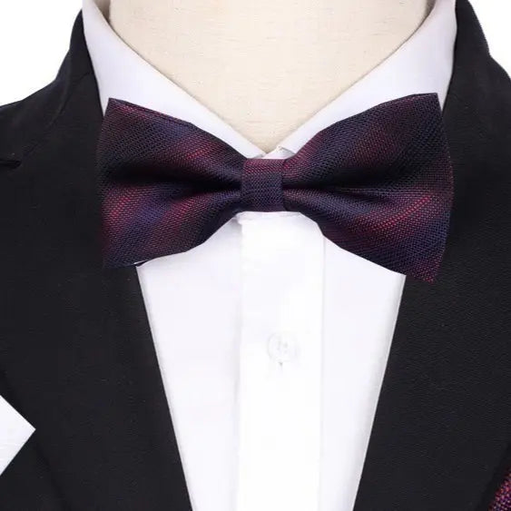 [Very popular] Bow tie, cuffs, chief, red purple, luxurious, wedding suit, 3-piece set