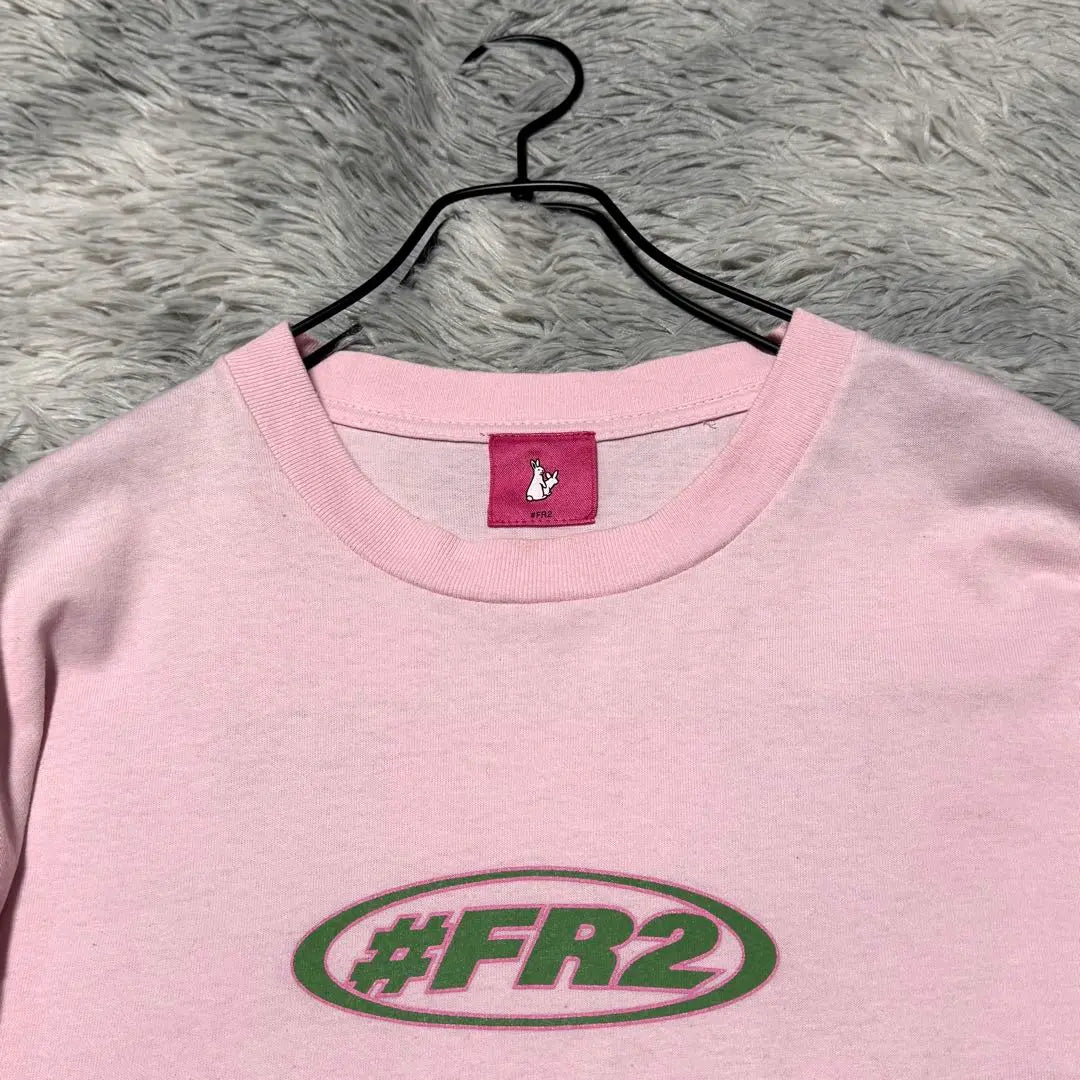 FR2 Long T-Plum Limited Estampado grande en la espalda Logotipo central Manga Patrón de fuego | FR2 ロンＴ梅限定 ビッグバックプリント センターロゴ 袖ファイヤーパターン