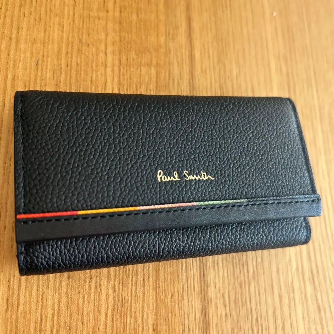 Estuche para llaves de cuero negro Paul Smith sin usar, piel de vaca y oveja