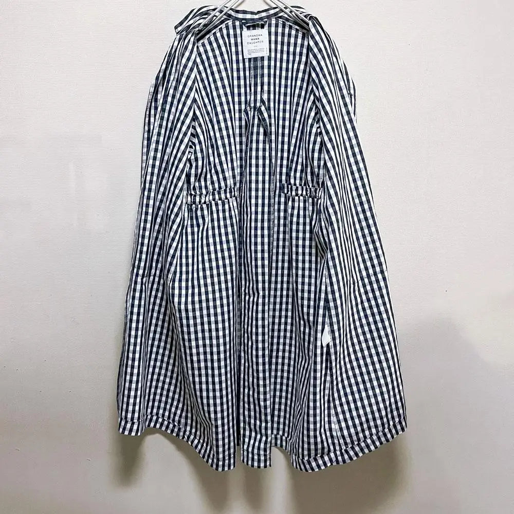 Beauty Grand Mama Dotter Gingham Check Spring Court Long Jacket | 美品 グランママドーター ギンガムチェック スプリング コート ロングジャケット