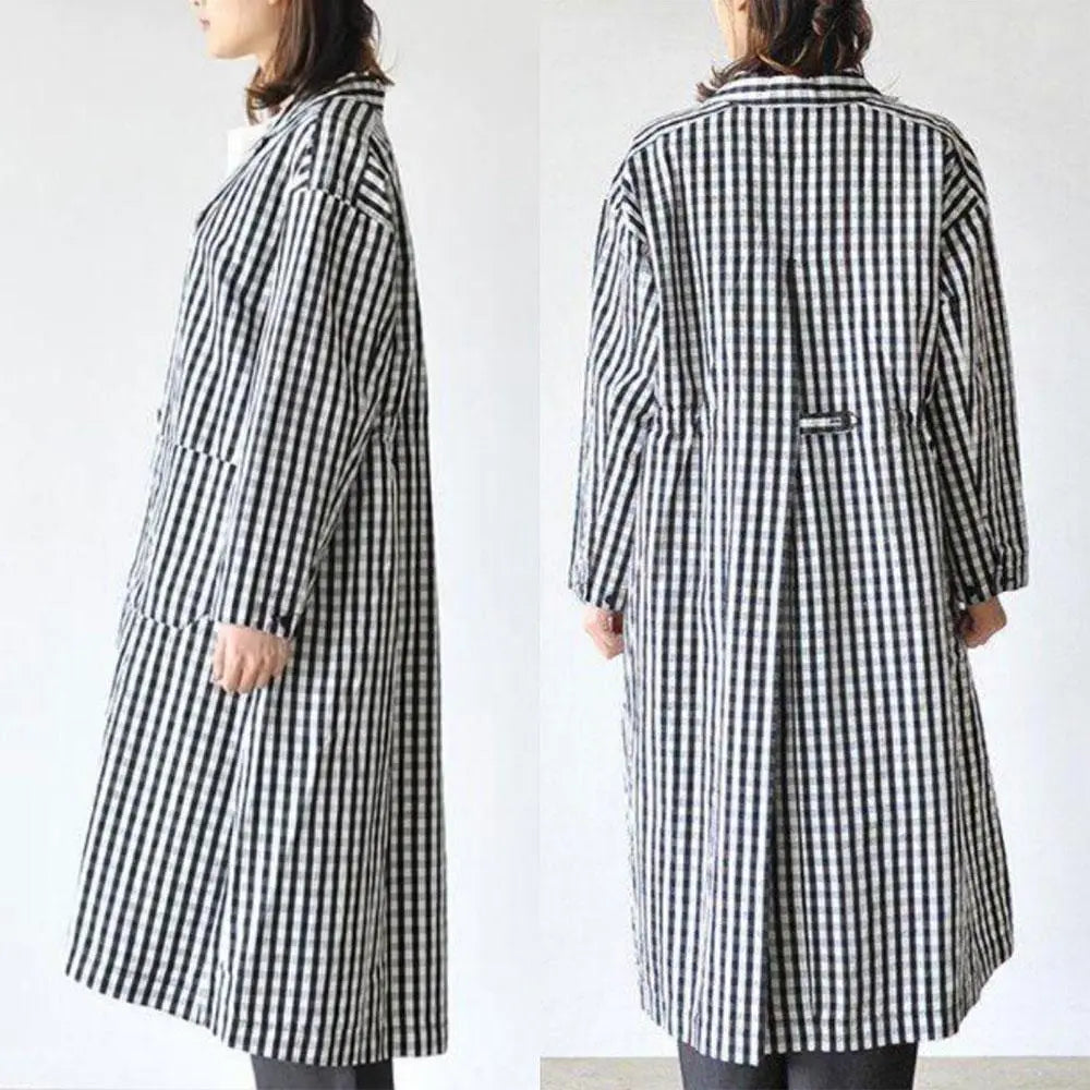 Beauty Grand Mama Dotter Gingham Check Spring Court Long Jacket | 美品 グランママドーター ギンガムチェック スプリング コート ロングジャケット