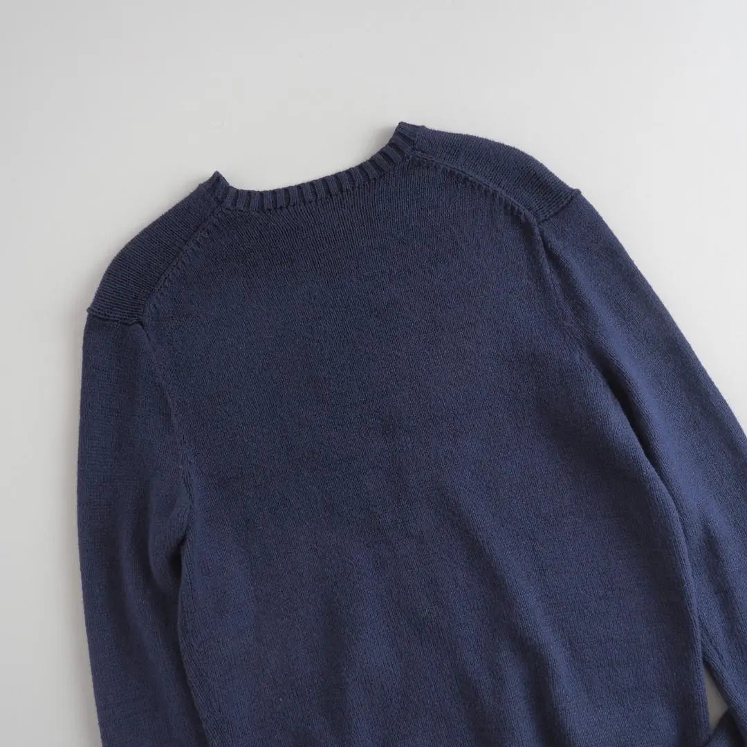 Ralph Lauren 100% cotton knit sweater polo bear navy good condition