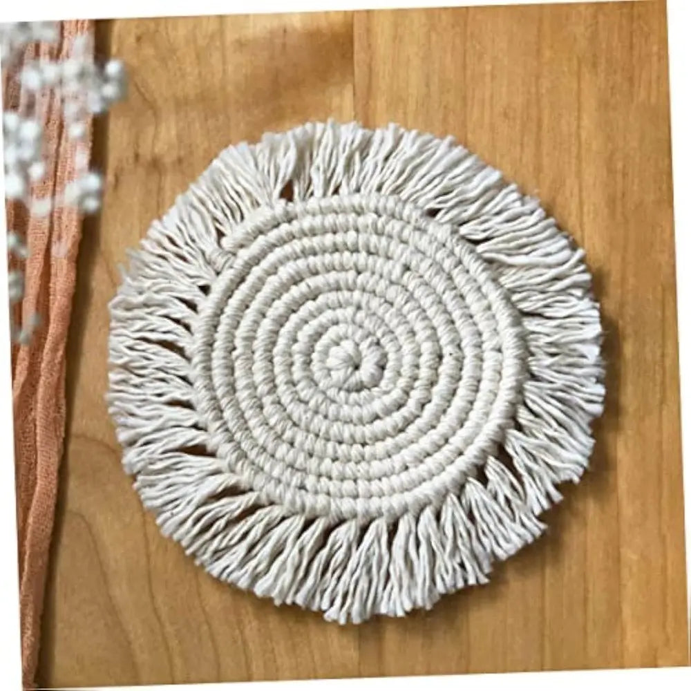 Macrame coaster set of 3! Picnic Coaster Reusable Hand-woven