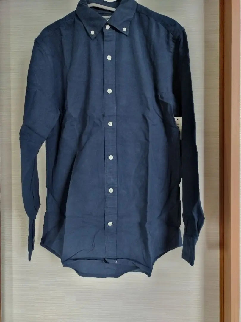 Navy Dress Shirt Oxford Shirt Regular Long Sleeve Men's S