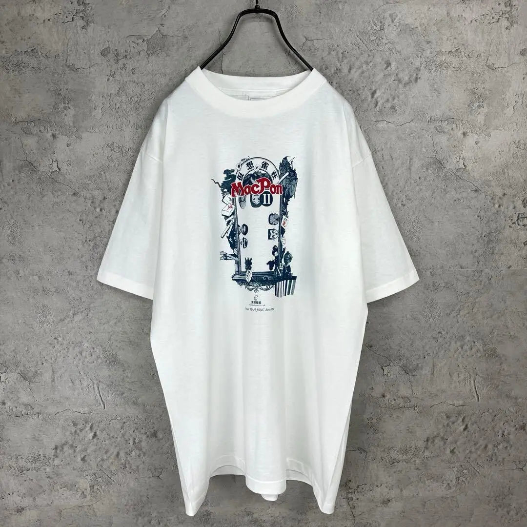 Camiseta promocional del juego Macintosh USA Mac PON Mahjong de los 90 | Macintosh de los 90 USA製Mac Pon 麻雀ゲーム プロモTシャツ