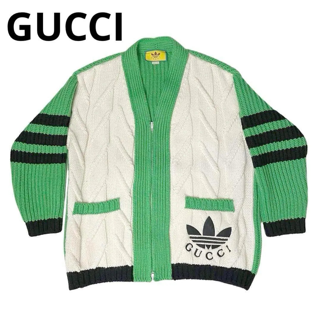 [Artículos raros] Cárdigan de punto de lana mixta Adidas x Gucci M 2Q69