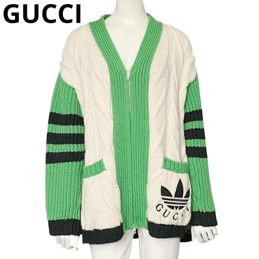 [Artículos raros] Cárdigan de punto de lana mixta Adidas x Gucci M 2Q69