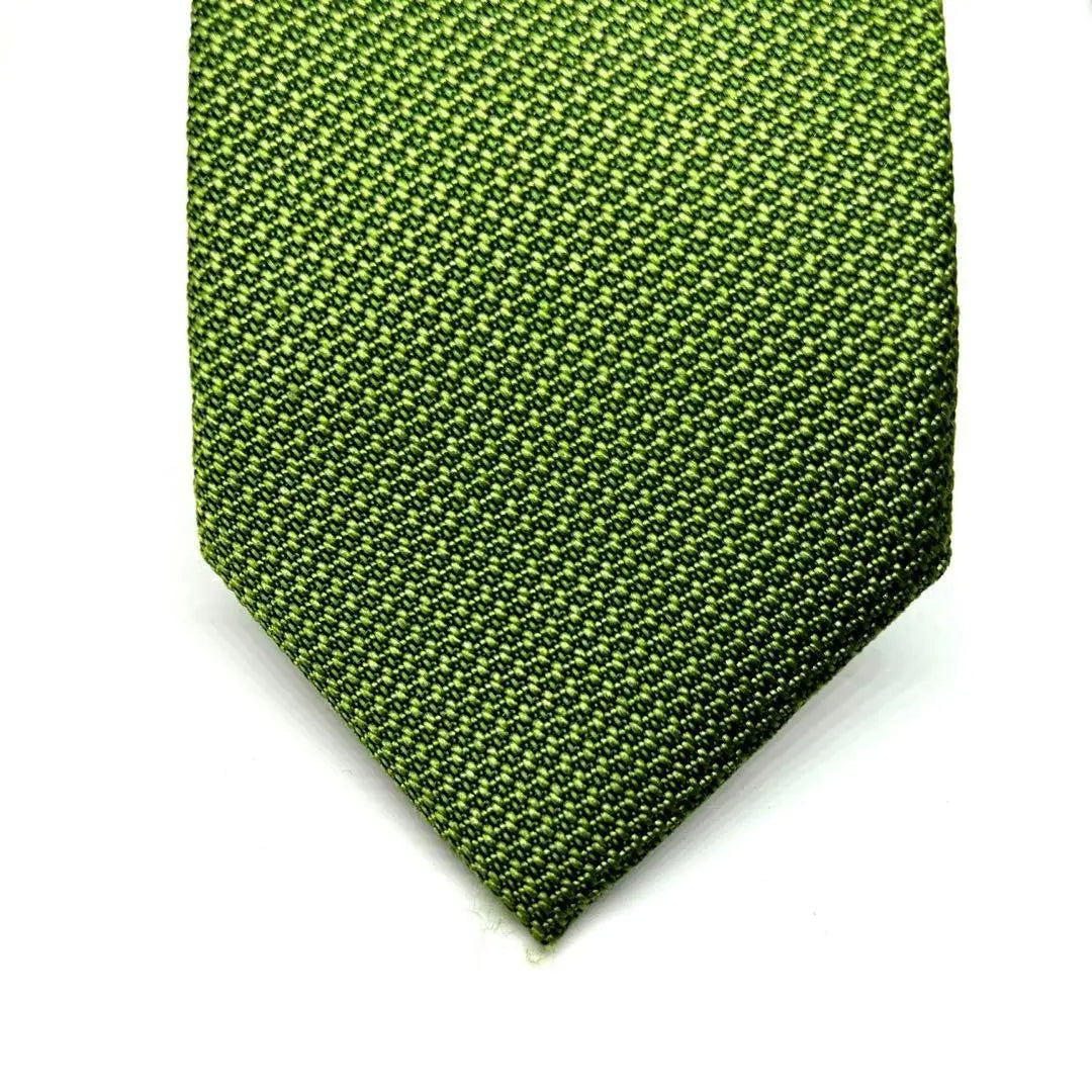 Corbata J.PRESS Corbata verde lisa hecha a mano 100 % seda