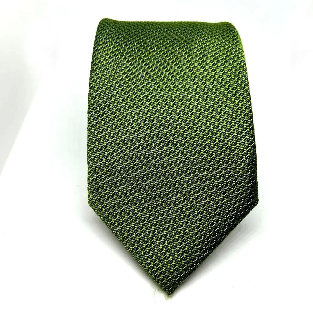 Corbata J.PRESS Corbata verde lisa hecha a mano 100 % seda