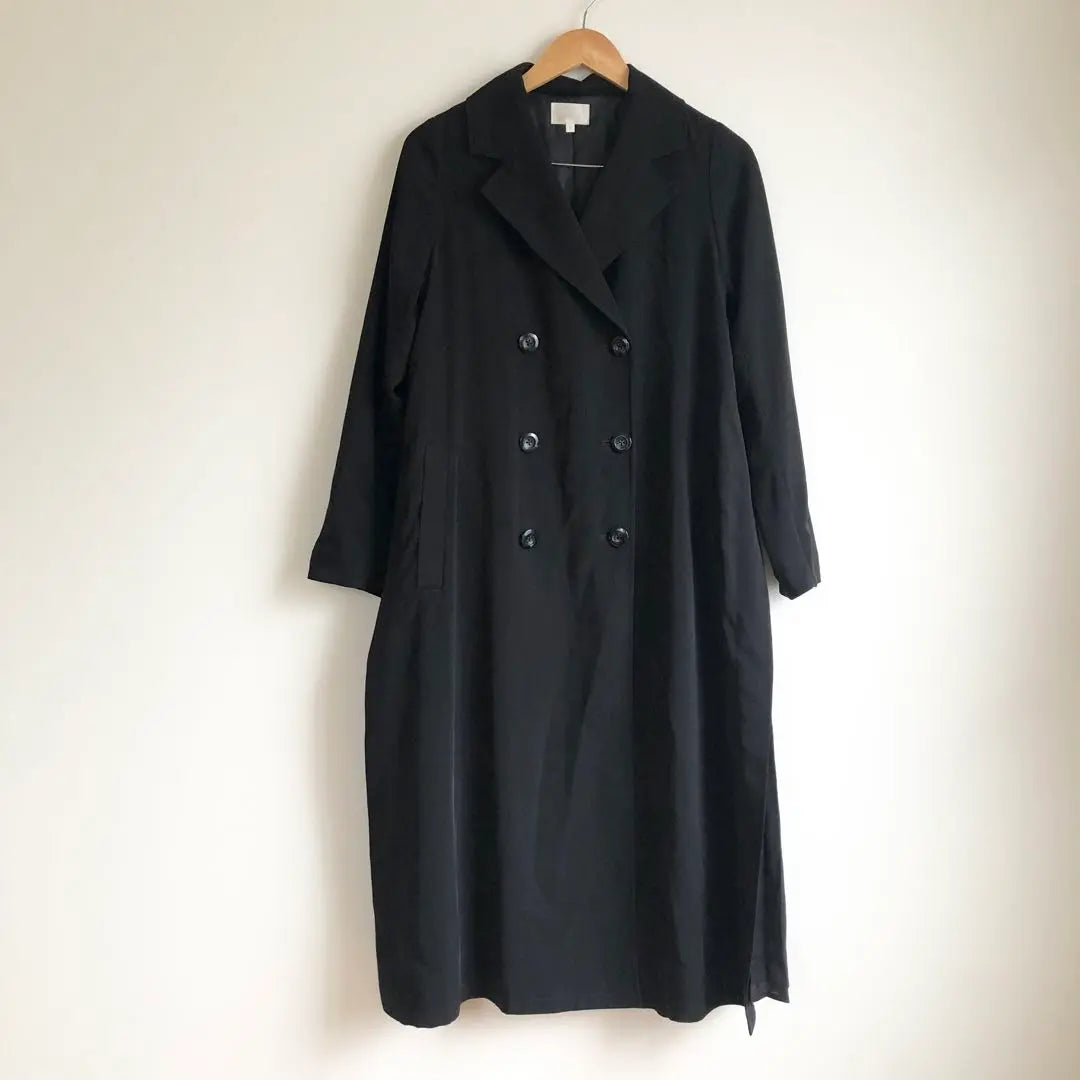 rienda pleated combination trench CT trench coat black S